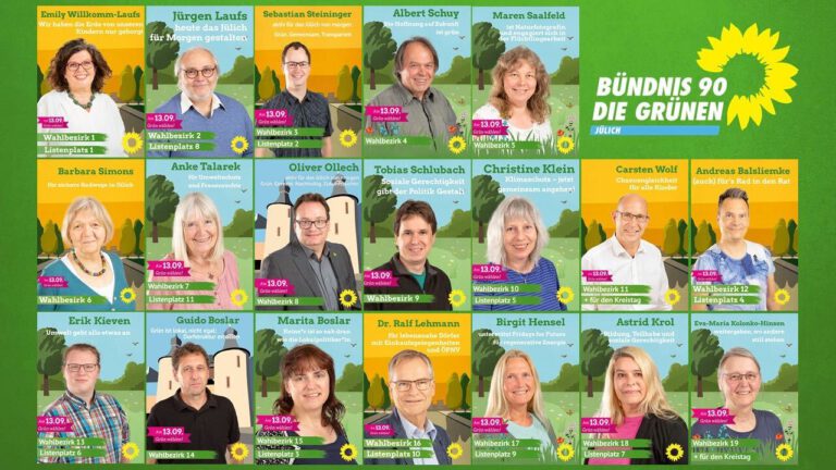 20 Kandidat*innen für das Grüne Jülich
